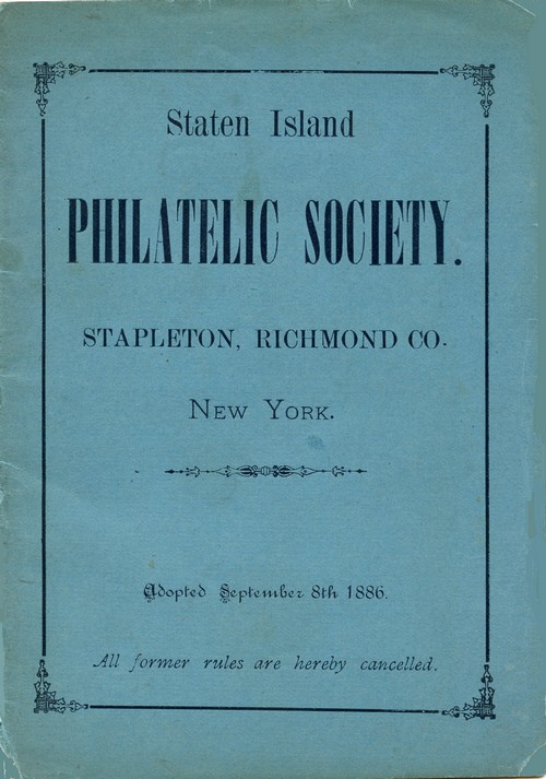 Staten Island Philatelic Society - Bylaws 1886